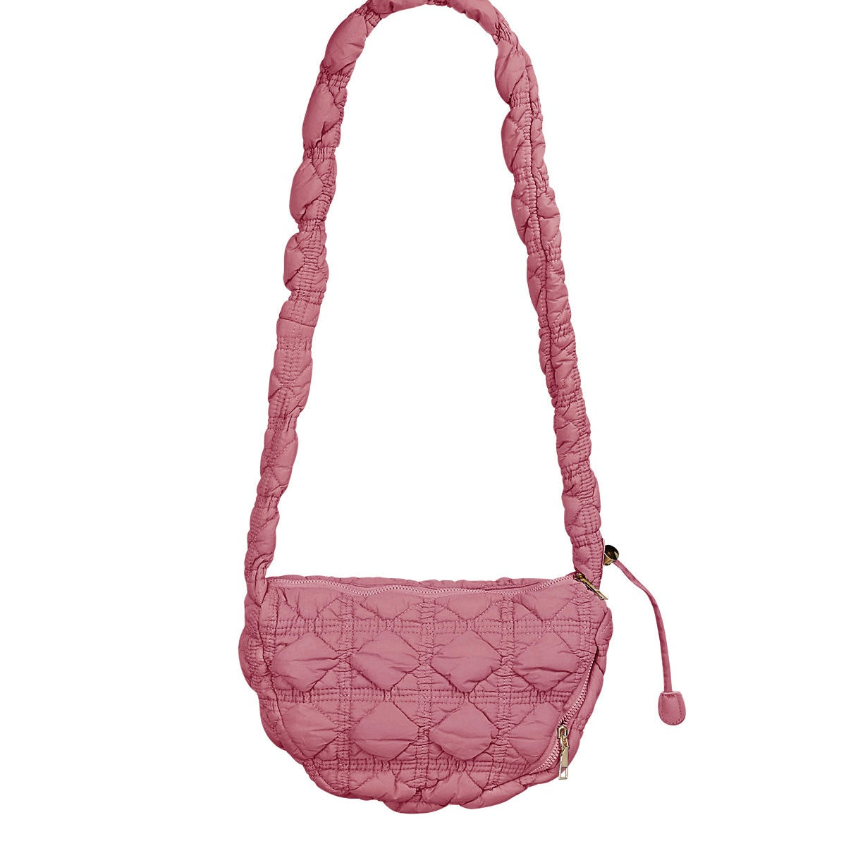 Bolso acolchado bandolera rosa claro