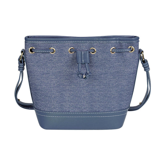 Bolso tipo saco bombonera denim azul oscuro