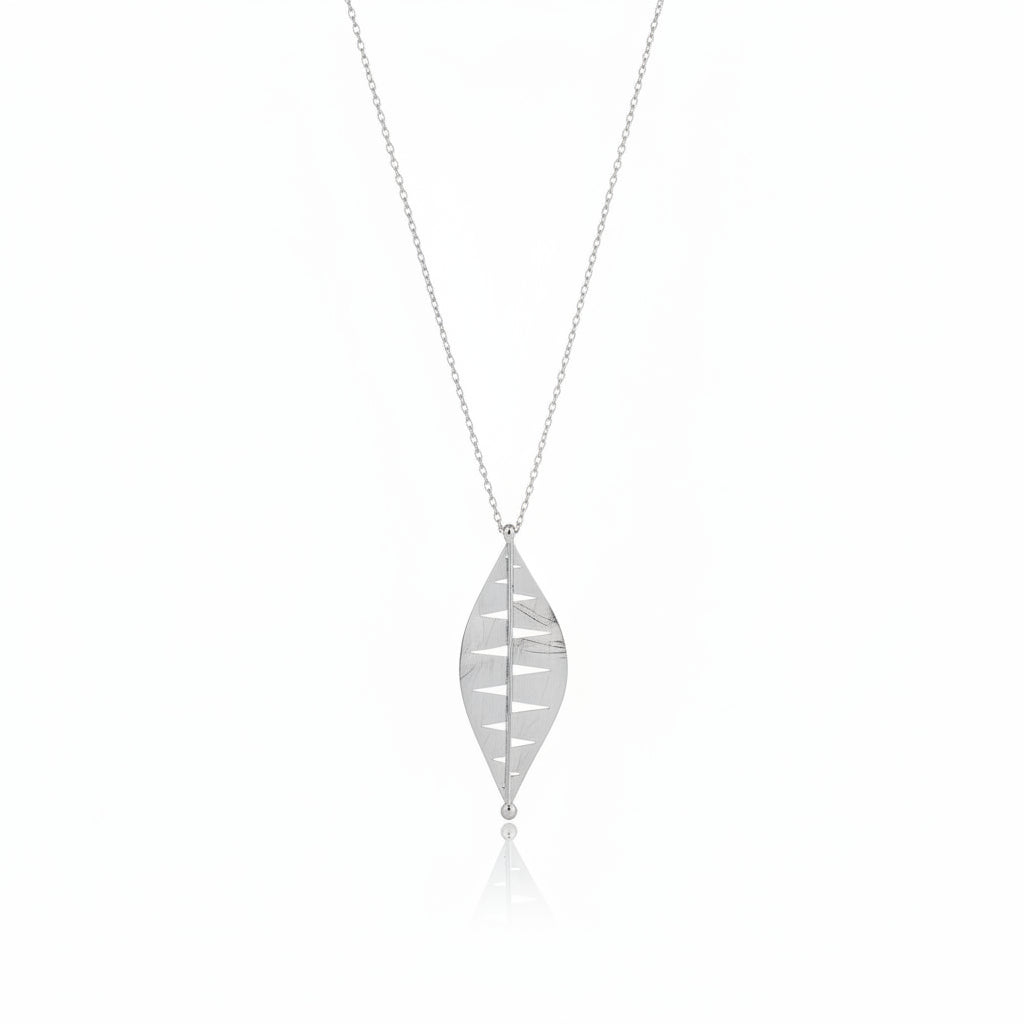 Collar de acero con hoja colgante - Moments by You
