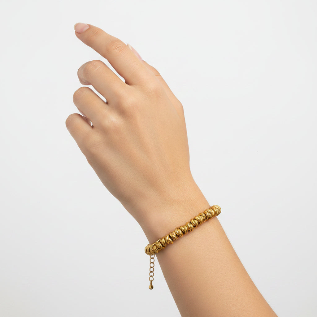 Pulsera de acero múltiples eslabones entrelazados oro - Moments by You