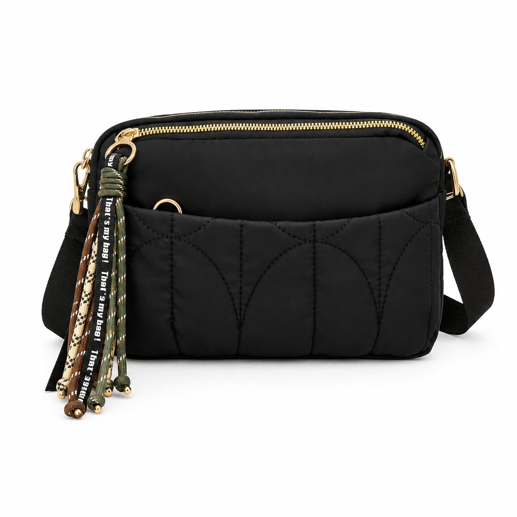 Bolso bandolera nylon con llavero de cuerdas