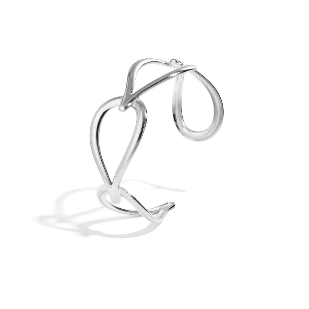 Brazalete de acero abierta con forma de gotas