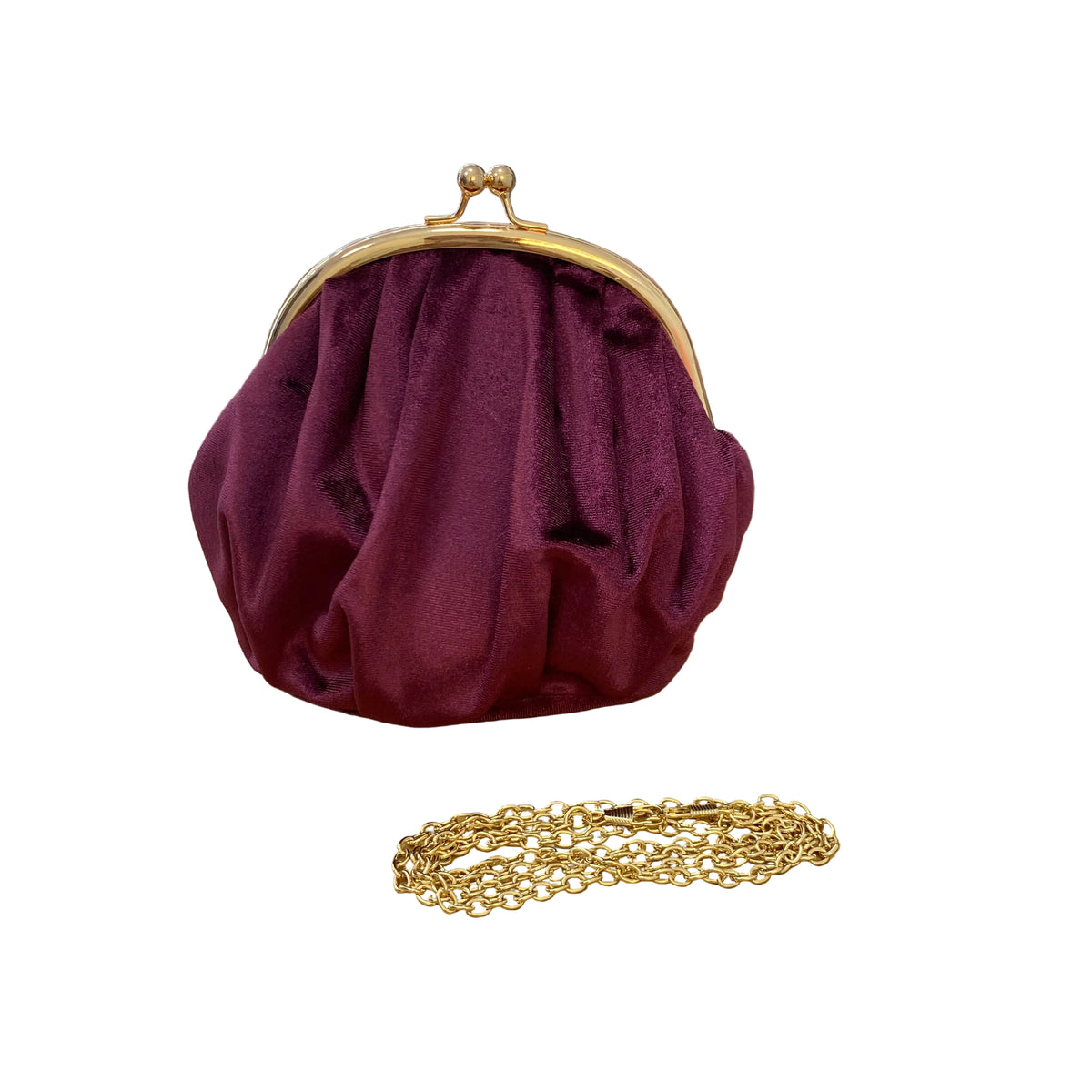 Bolso de fiesta clutch ovalado arrugado terciopelo
