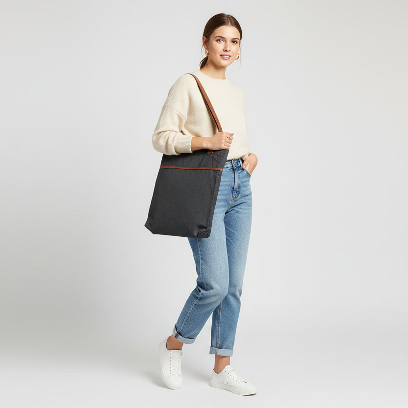 Bolsas tipo totte bag con tejido vaquero y efecto piel - Moments by You