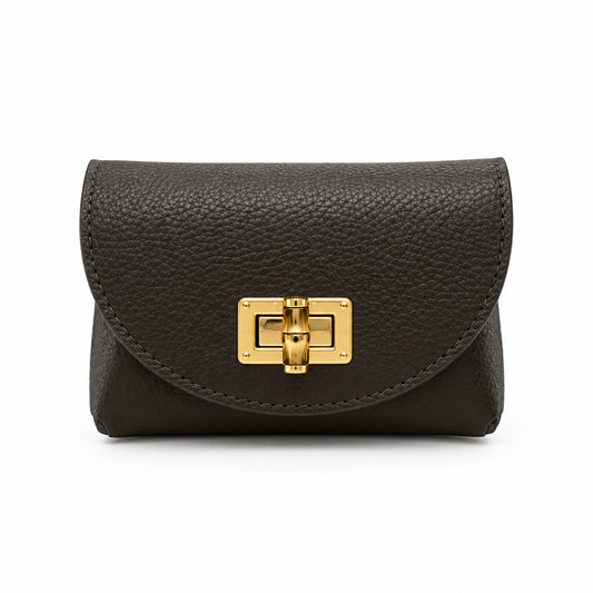 Bolso bandolera pequeño piel 100% vacuno liso en chocolate - Moments by You