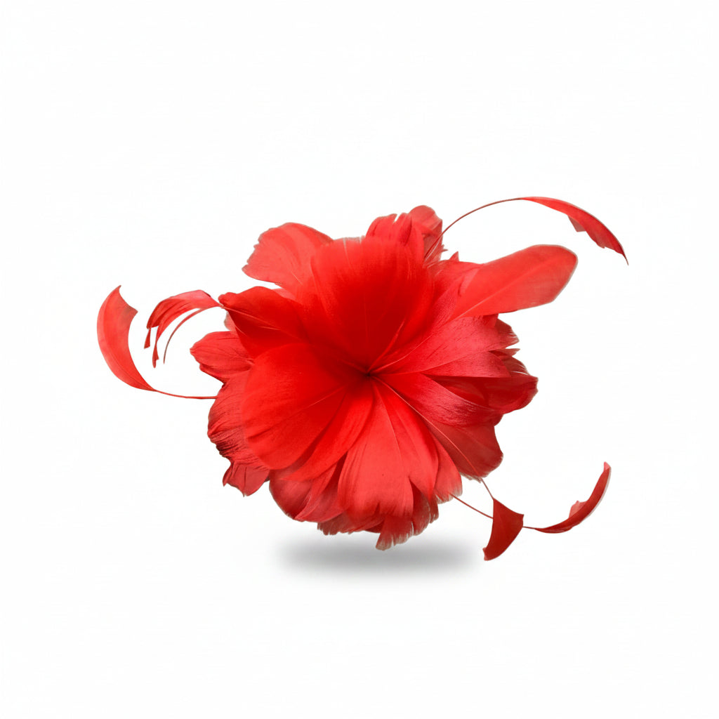 Tocado/broche en forma de flor mediana con hojas tipo pluma en varios colores - Moments by You
