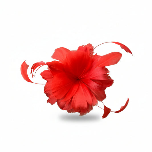 Tocado/broche en forma de flor mediana con hojas tipo pluma en varios colores - Moments by You