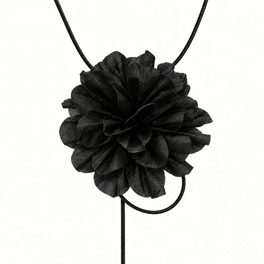 Collar choker de cordón y flor de tela grande - Moments by You