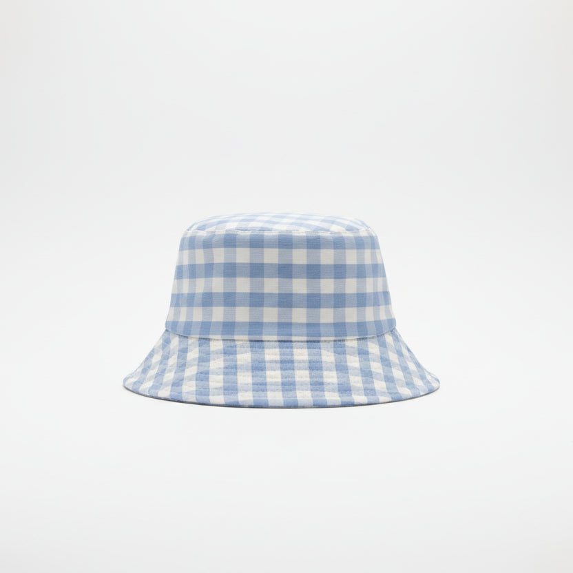 Sombrero tipo pescador de cuadros vichy reversible en beige - Moments by You