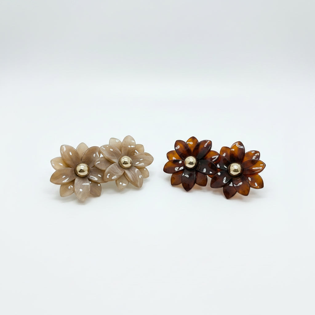 Pendientes en forma de flor con acabado traslucido en varios colores - Moments by You