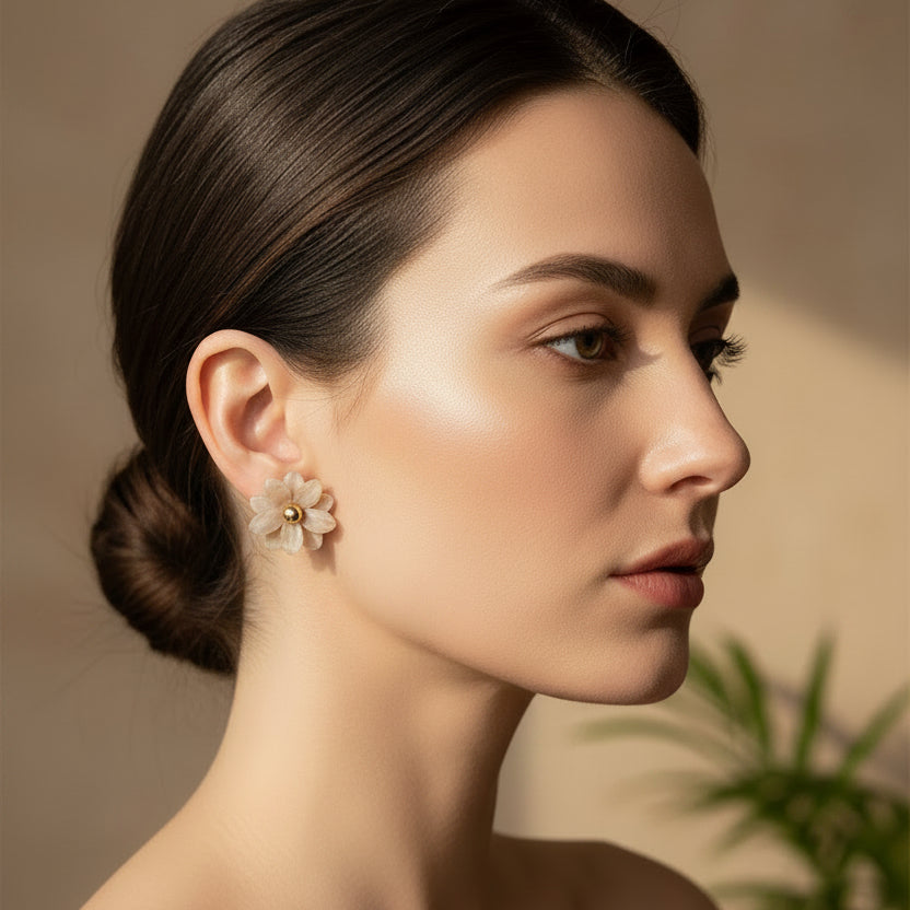 Pendientes en forma de flor con acabado traslucido en varios colores - Moments by You