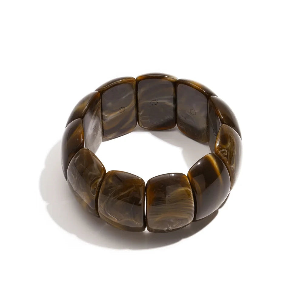 Pulsera acrílica elástica con acabado marmolado