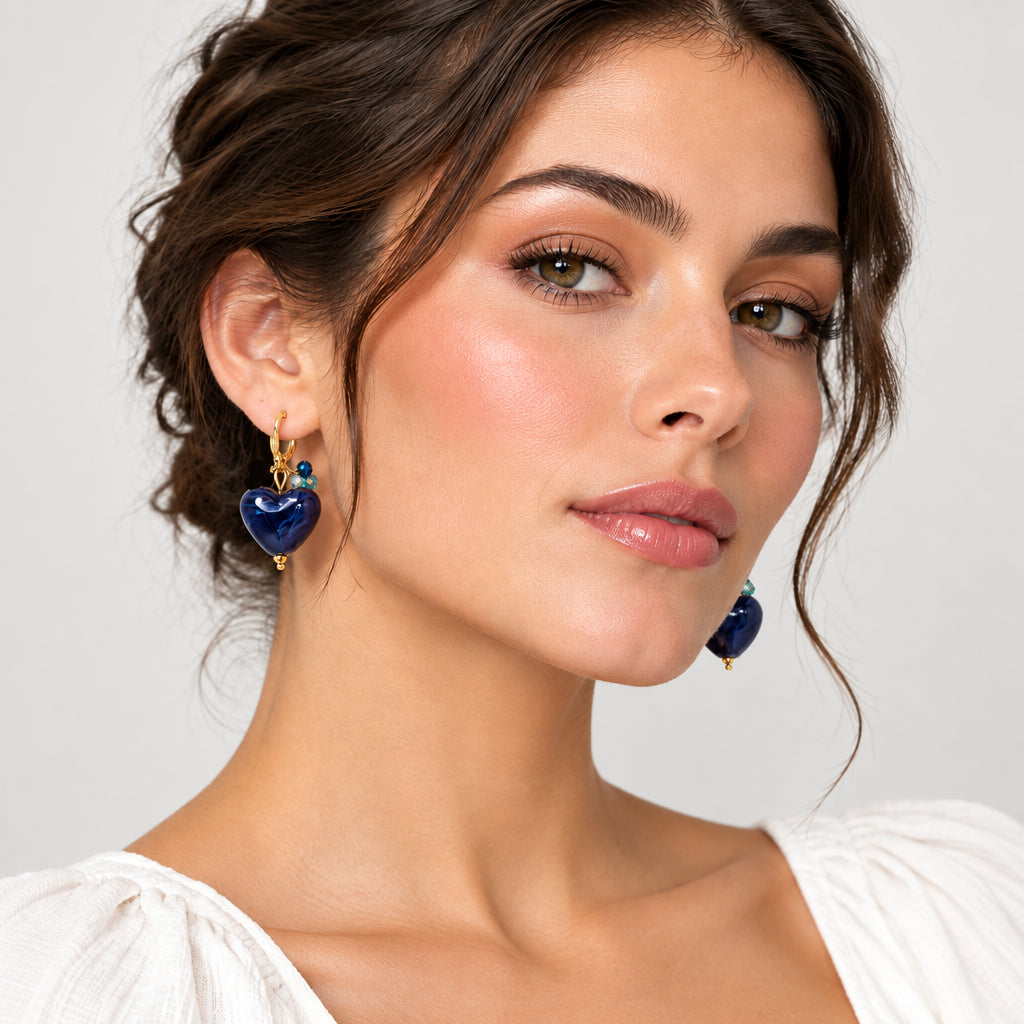 Steel hoops with gold balls