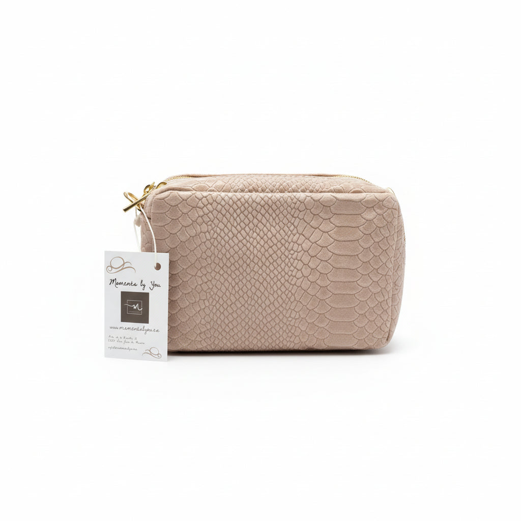 Bolso bandolera tipo cubo piel 100% vacuno efecto serpiente - Moments by You