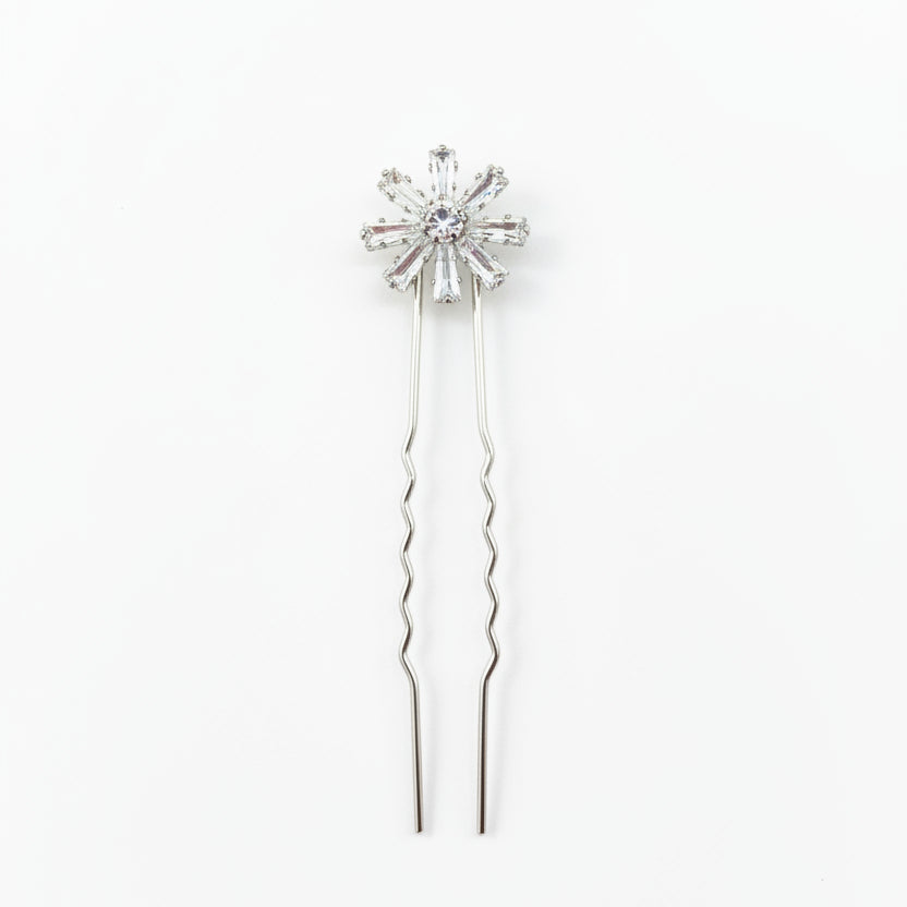 Horquillas tipo peineta con flor de cristales