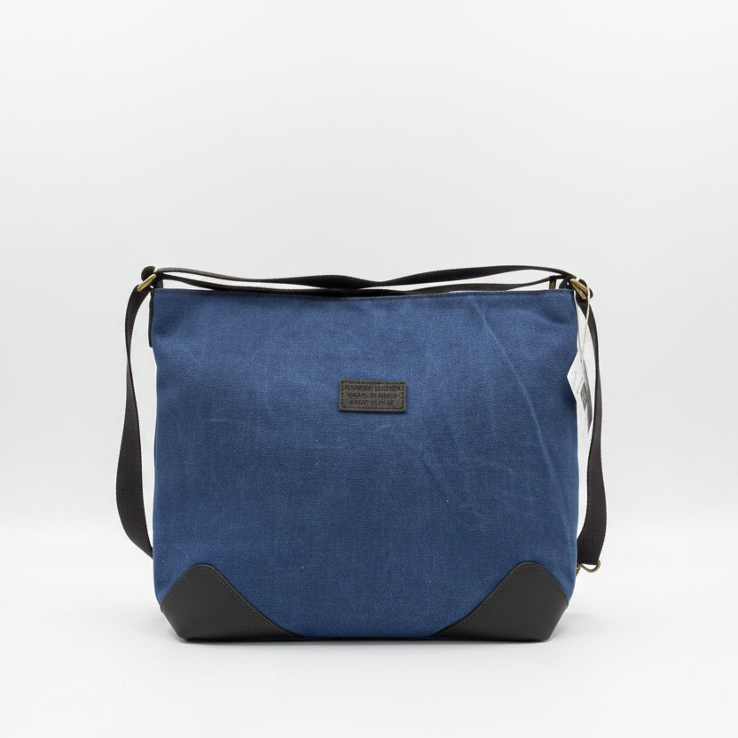 Bolso y mochila shopper loneta combinado con piel marrón chocolate