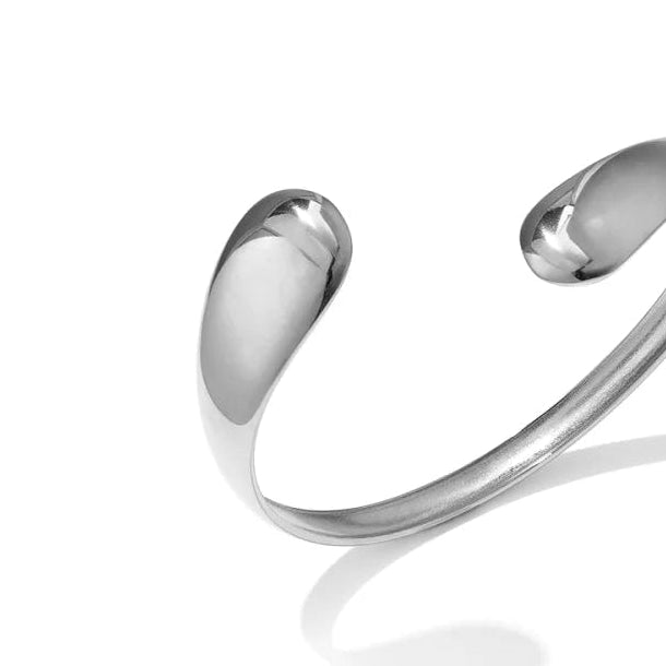 Brazalete de acero abierta con forma de gotas acabado plata - Moments by You
