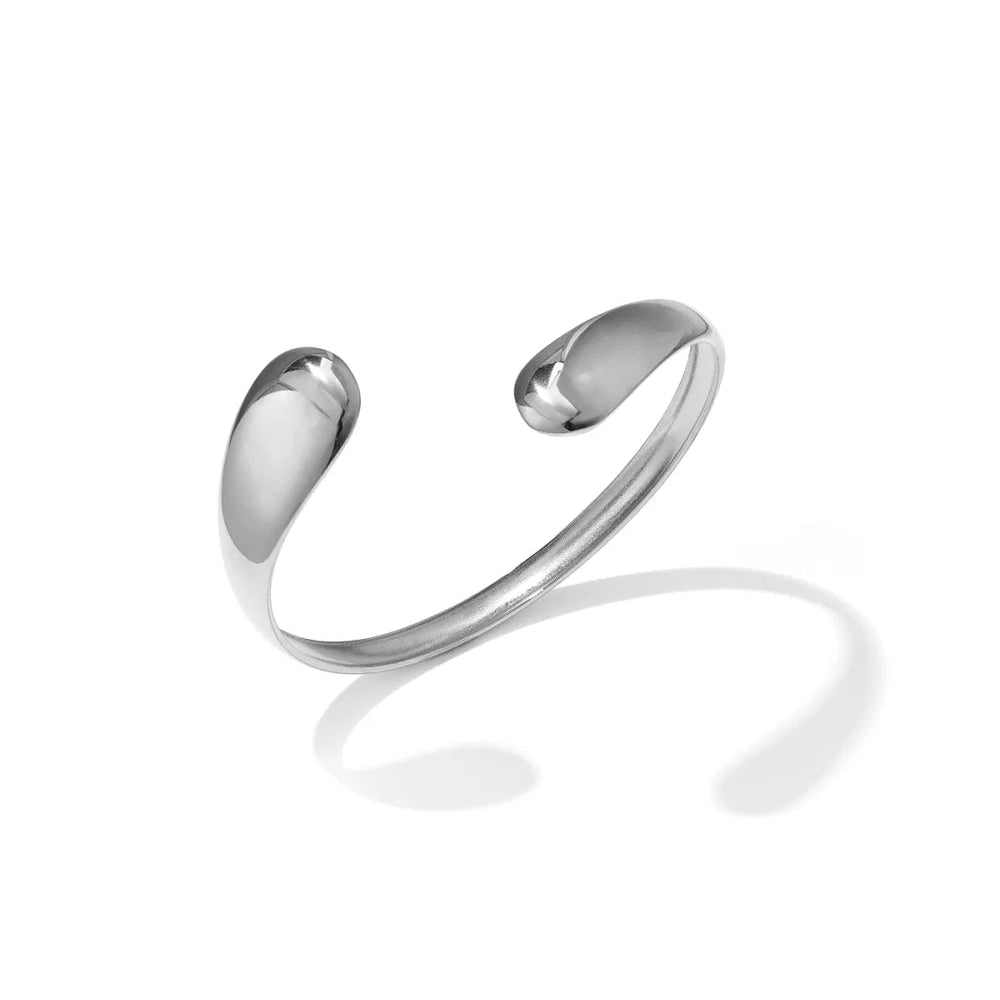 Brazalete de acero abierta con forma de gotas acabado plata - Moments by You
