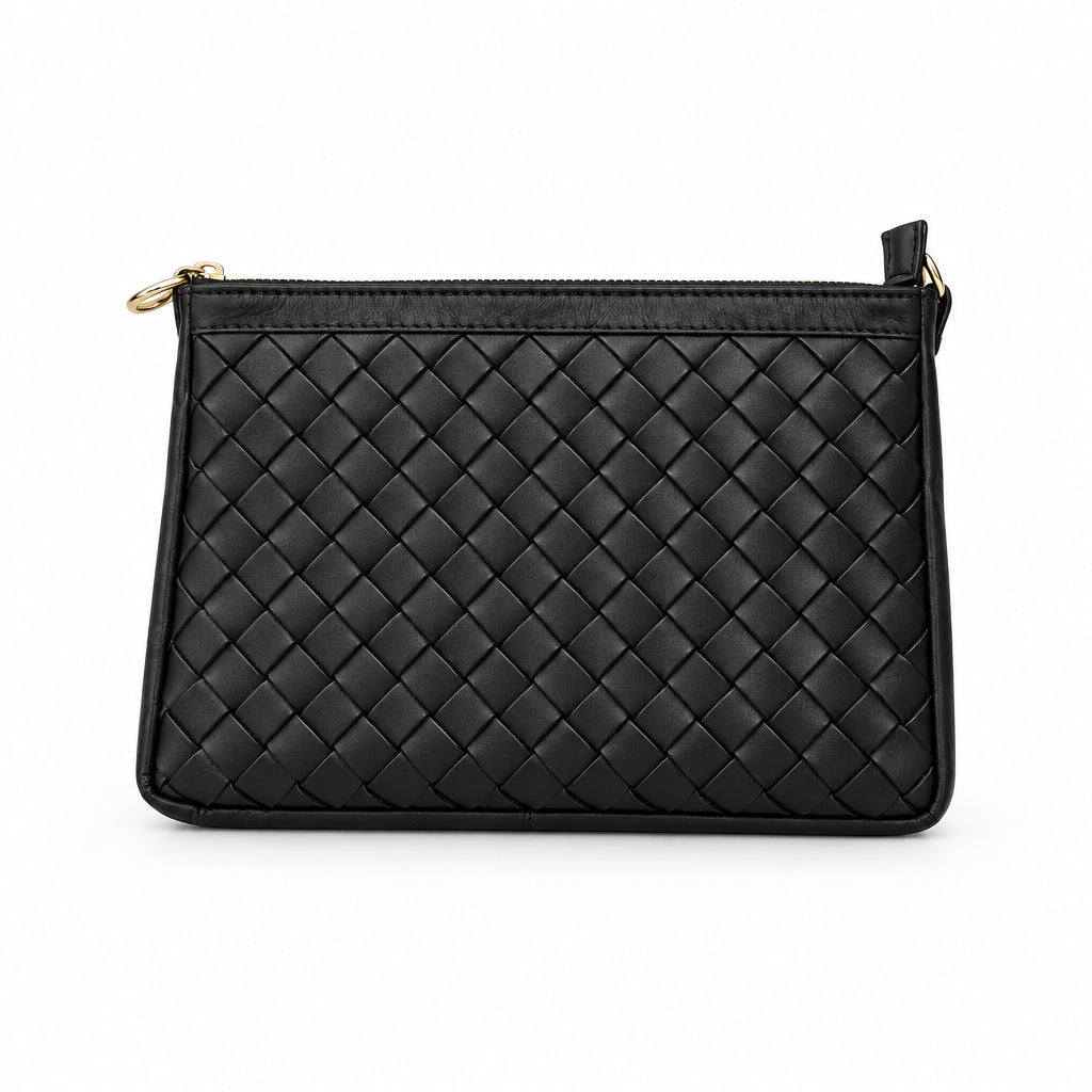 Bolso bandolera de piel 100% auténtica trenzado