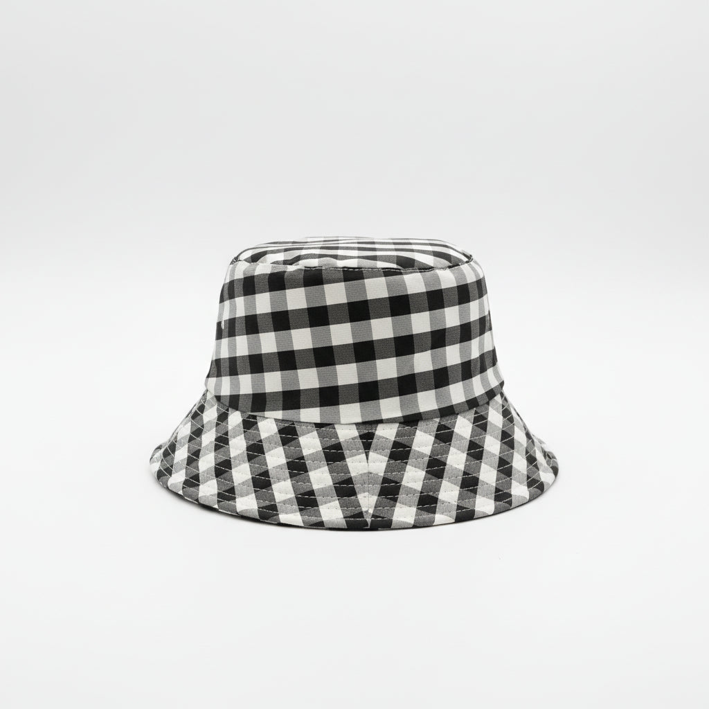 Sombrero tipo pescador de cuadros vichy reversible en beige - Moments by You