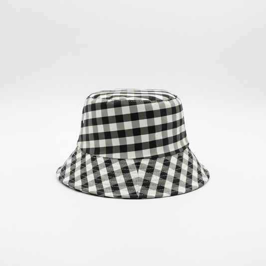 Sombrero tipo pescador de cuadros vichy reversible en beige - Moments by You