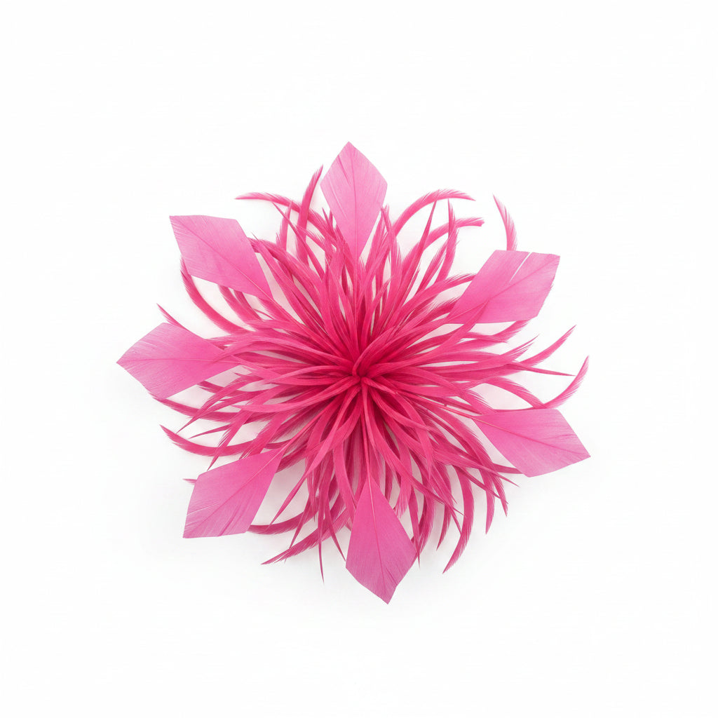 Tocado/broche en forma de flor con hojas de pluma en varios colores - Moments by You