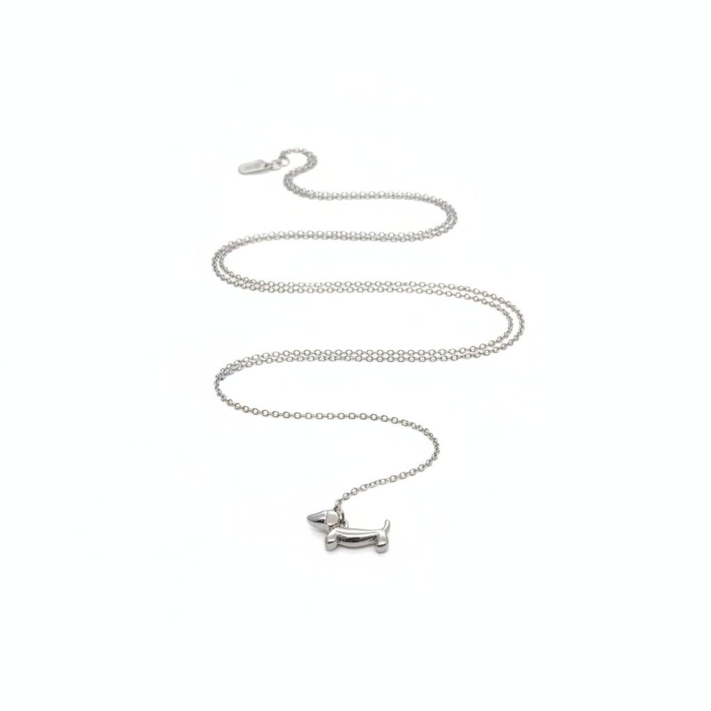 Collar de acero con perro caniche o salchicha mediano distintos acabados - mbyou - Moments by You