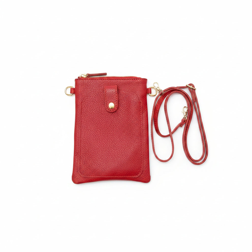 Bolso piel 100% para el móvil liso con bolsillo exterior - Moments by You