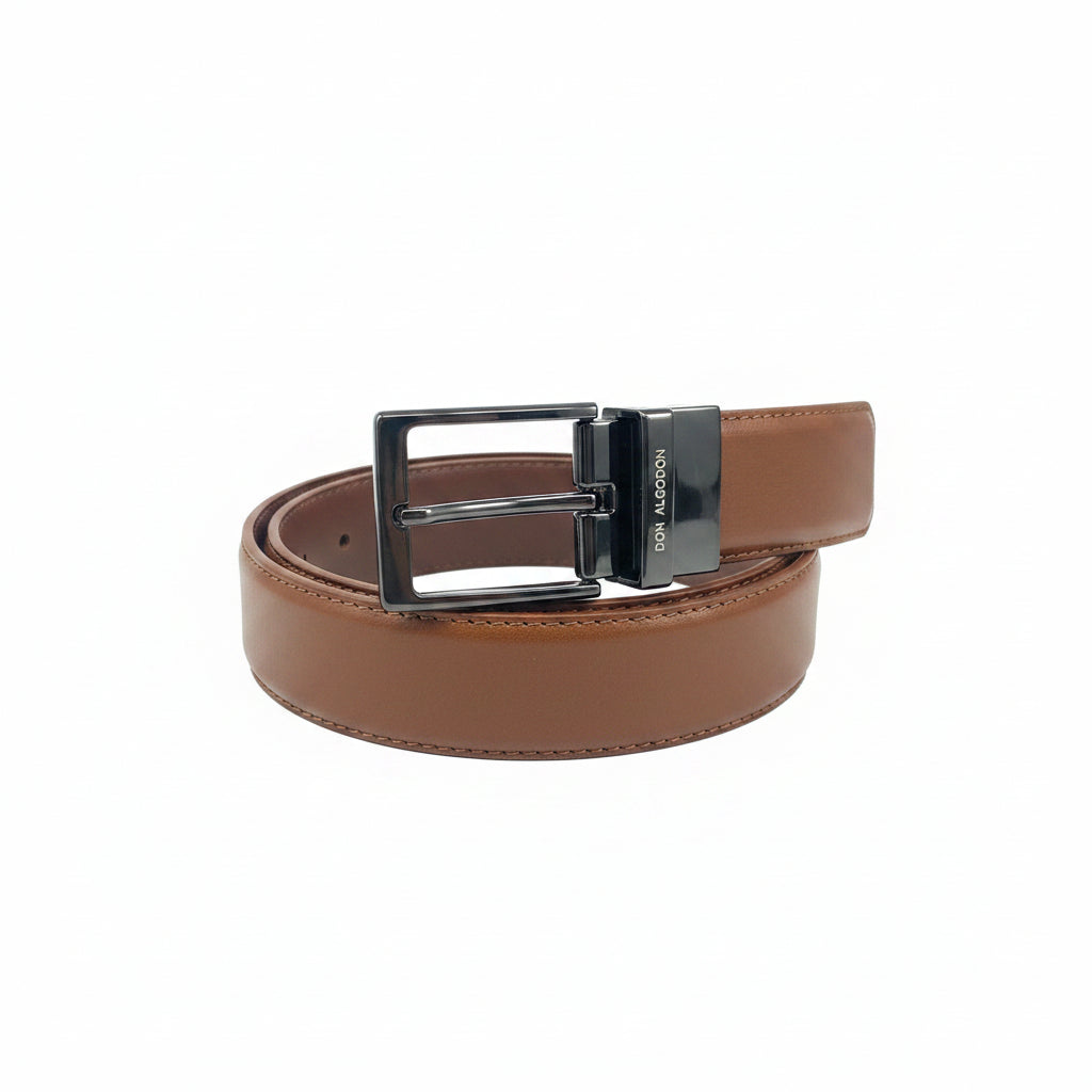 Cinturón de piel de hombre reversible en negro y marrón - Moments by You