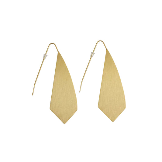Pendientes de acero en forma geométrica irregular en color dorado con acabado mate - Moments by You