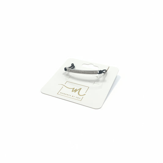 Pulsera de cuerda y acero con una chapa con brilli - Moments by You