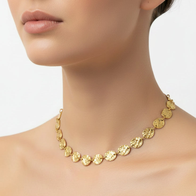 Steel hoops with gold balls