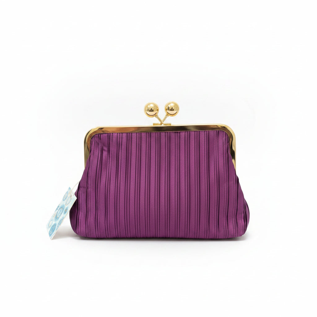 Bolso de fiesta clutch morado con textura plisada - Moments by You
