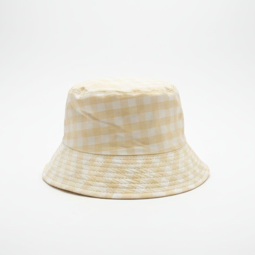 Sombrero tipo pescador de cuadros vichy reversible en beige - Moments by You
