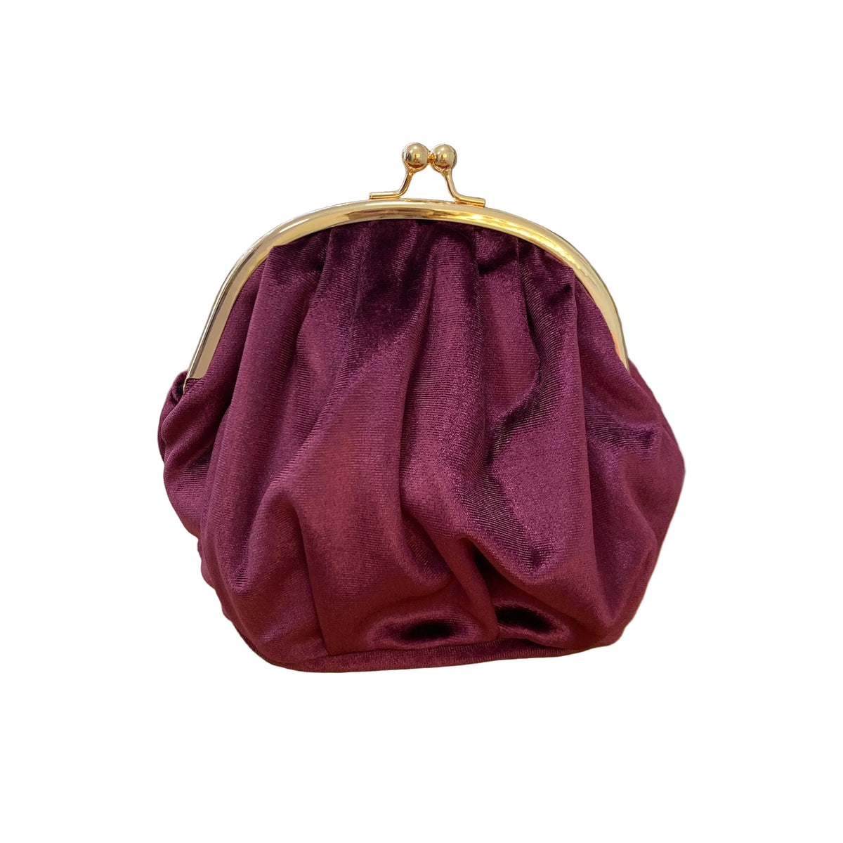 Bolso de fiesta clutch ovalado arrugado terciopelo