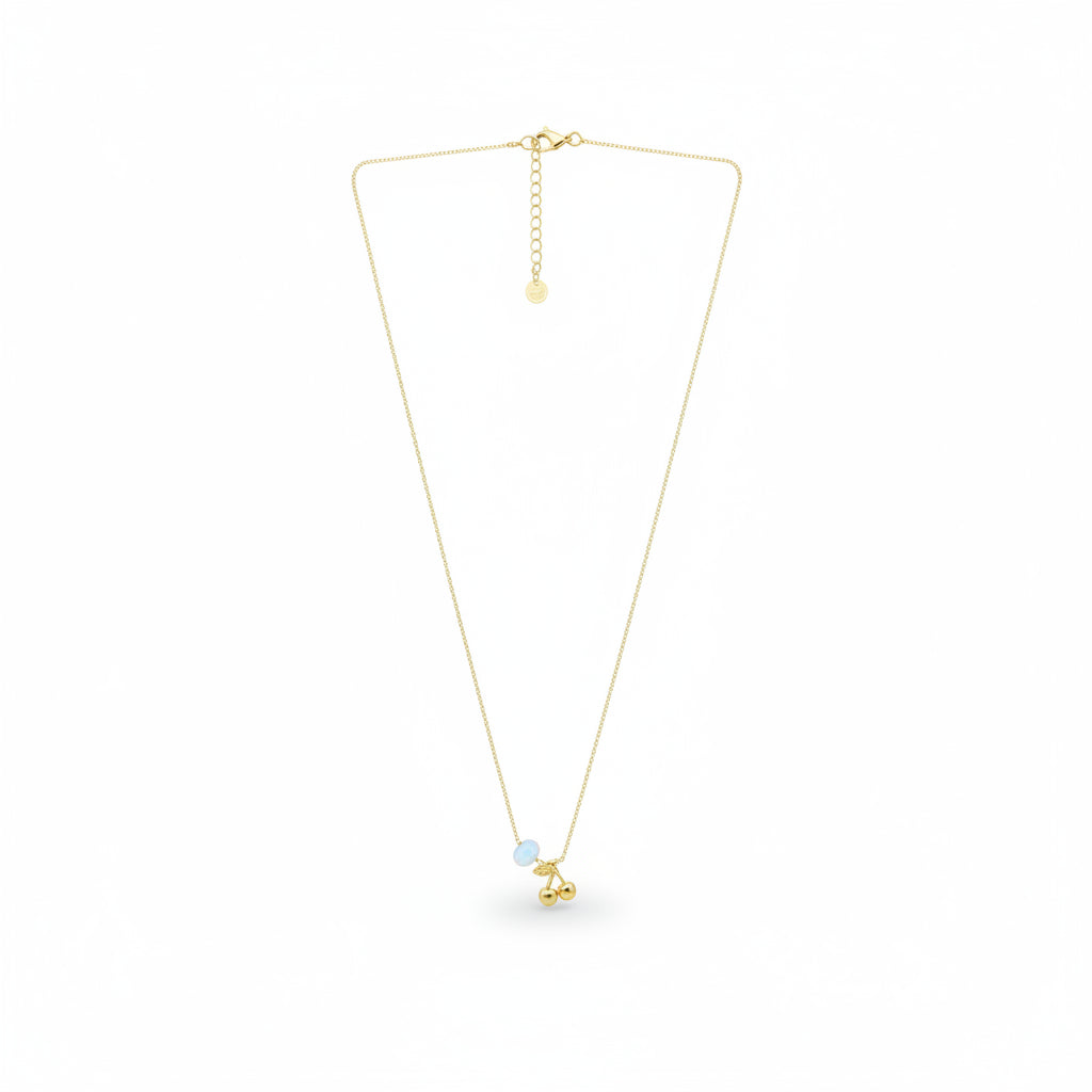 Collar fino de acero con perla y dije de diferentes formas