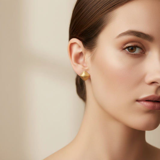 Steel hoops with gold balls