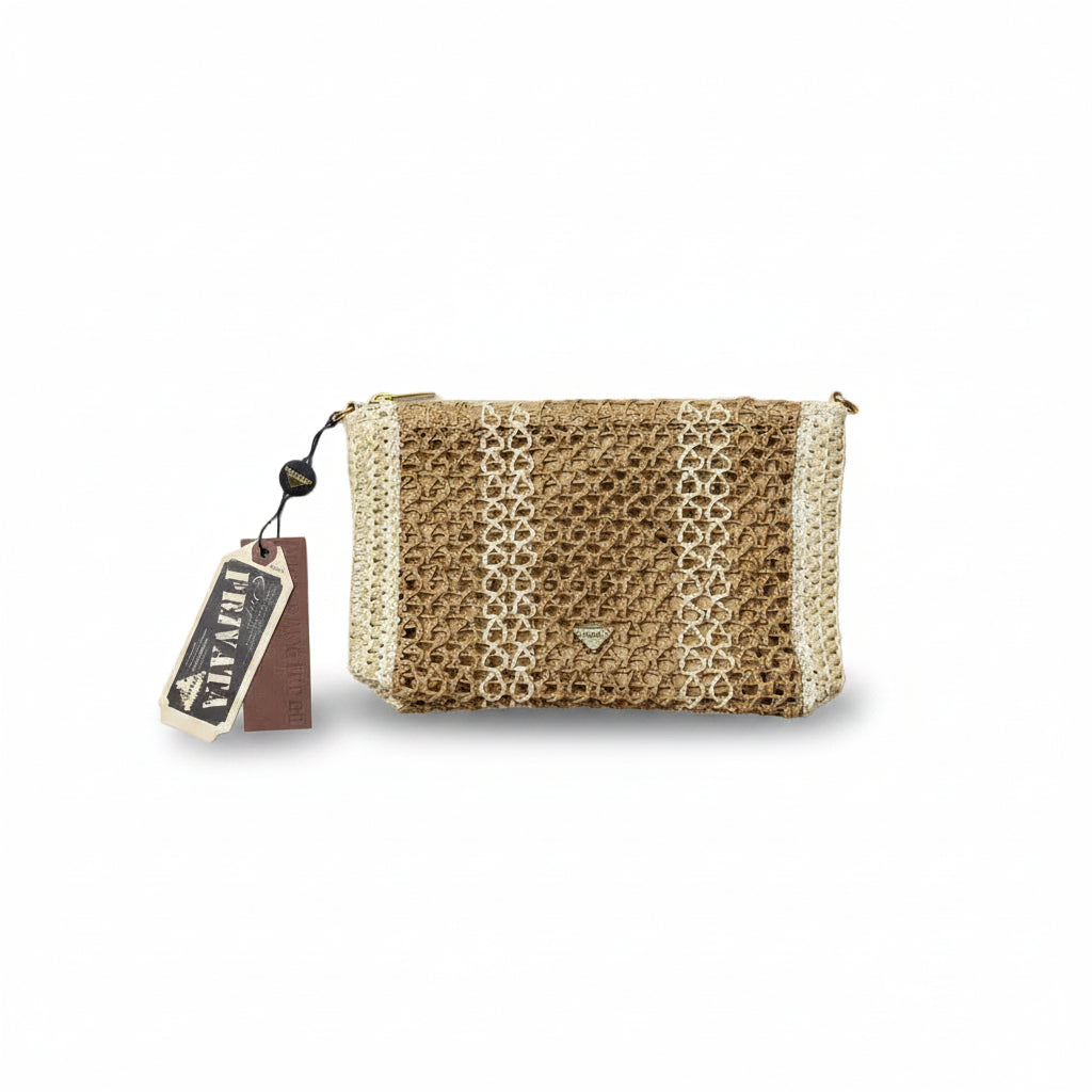 Bolso de mano o bandolera pequeño con diseño de rejilla y bicolor - Moments by You