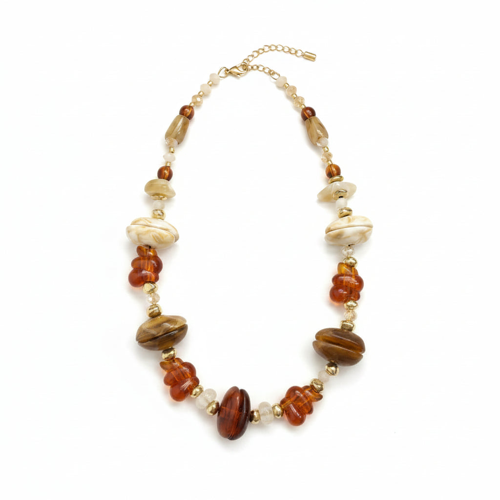 Collar con piedras de distintos tamaños y diseños con efecto marmolado - Moments by You