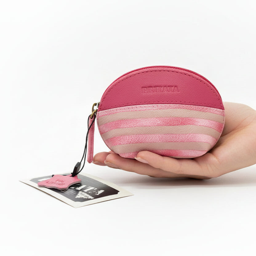 Monederos Privata piel 100% vacuno con estampado de rayas - Moments by You