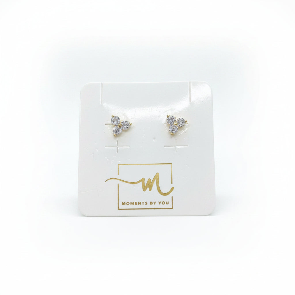 Pendientes acero flor circonitas brillantes