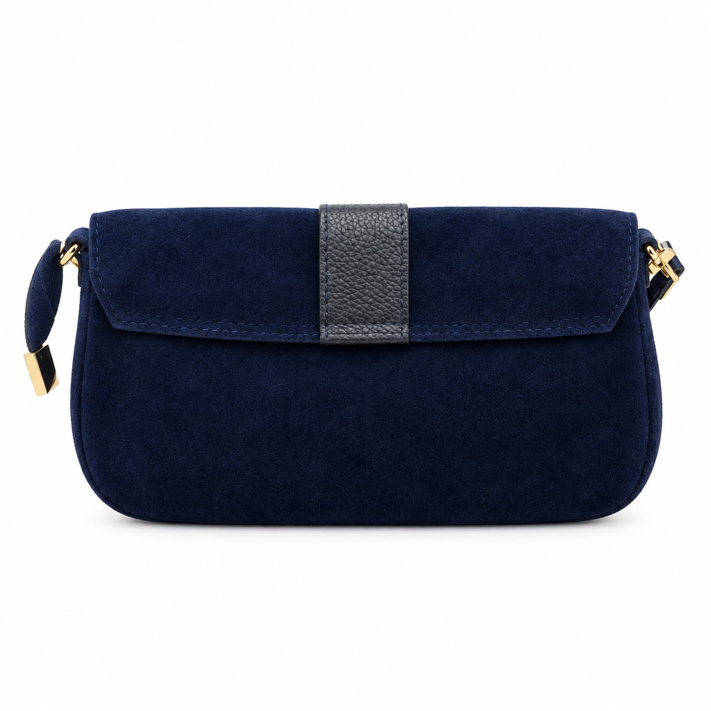Bolso piel 100% auténtica combinado y cierre dorado