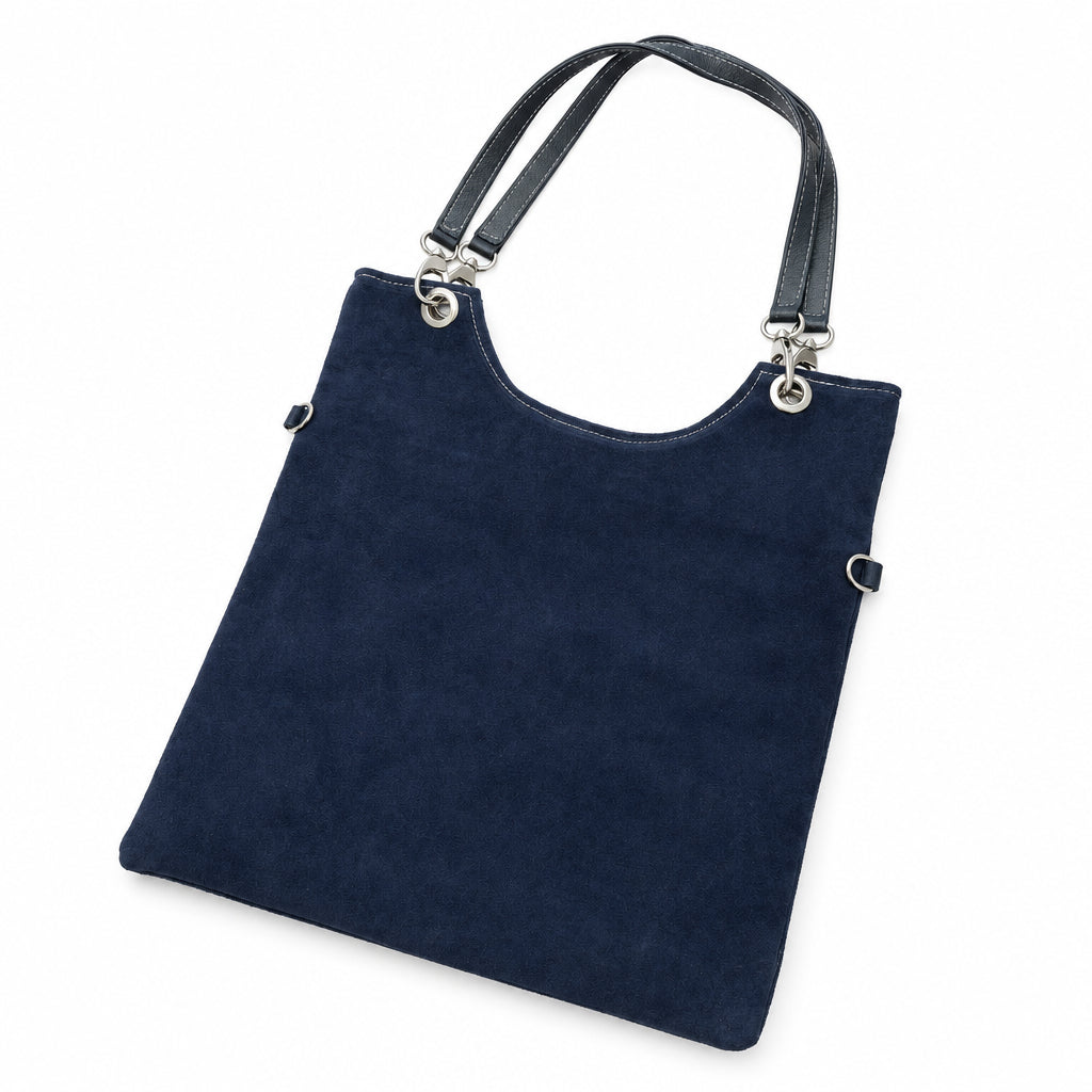 Bolso shopper piel 100% serraje combinado con asas negras