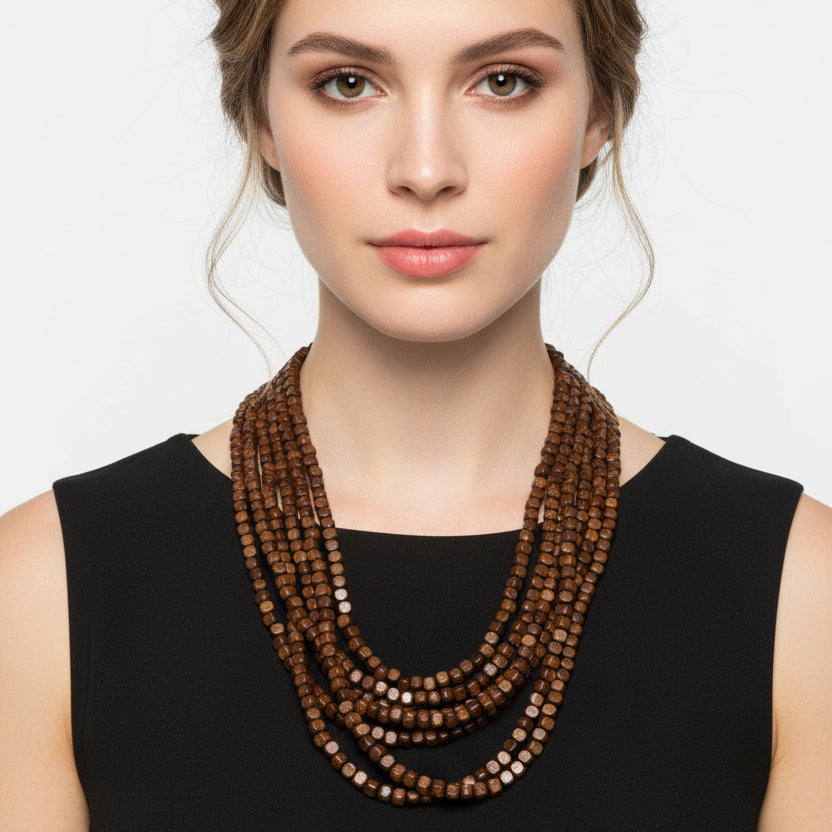 Silver zirconia steel necklace