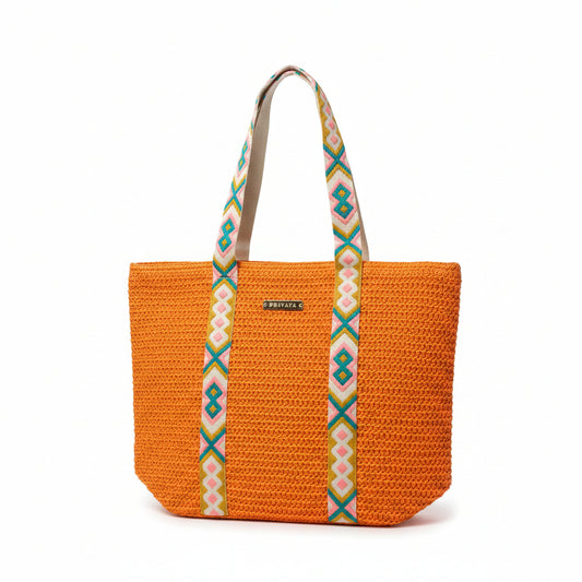 Bolso tipo shopper estilo rafia con una tira estilo étnico - Moments by You