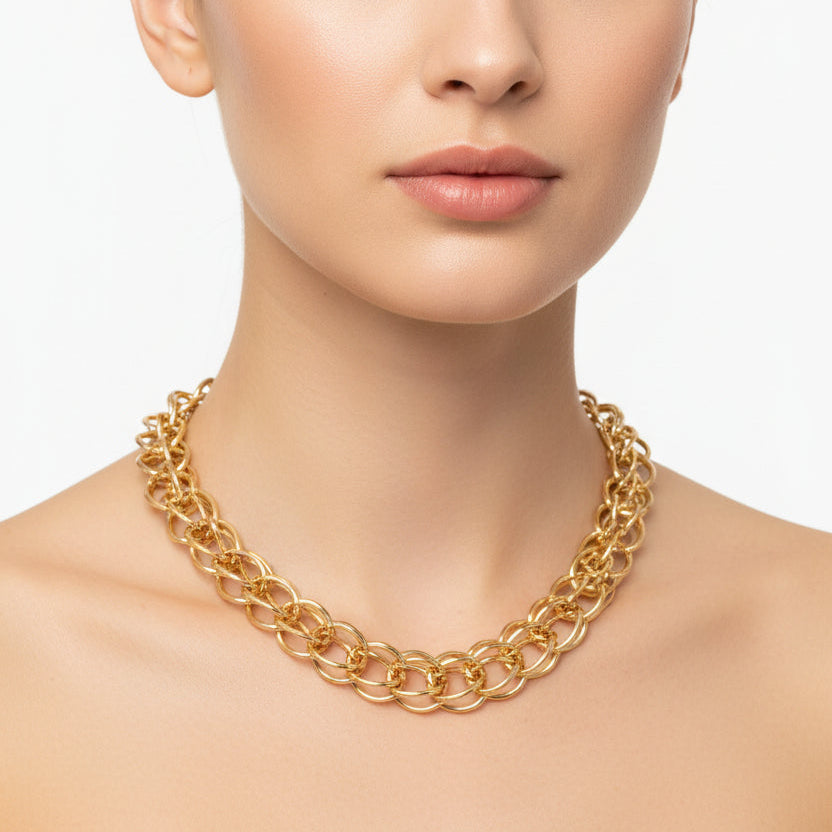 Collar de acero con múltiples eslabones entrelazados - Moments by You