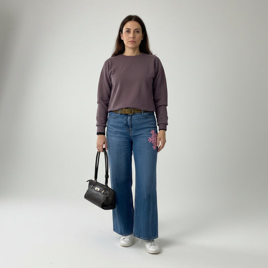 Bolso de hombro piel 100% auténtica con asas largas color chocolate - Moments by You