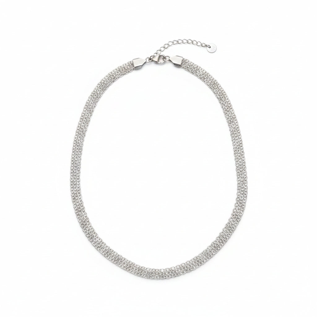 Collar de acero con cadena de malla en diferentes acabados - Moments by You