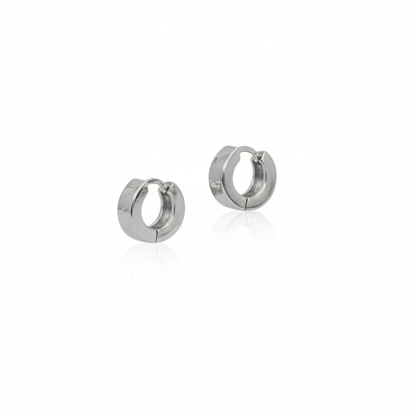 Pendientes de acero tipo argolla gruesa con diseño a rayas en acabado oro - Moments by You