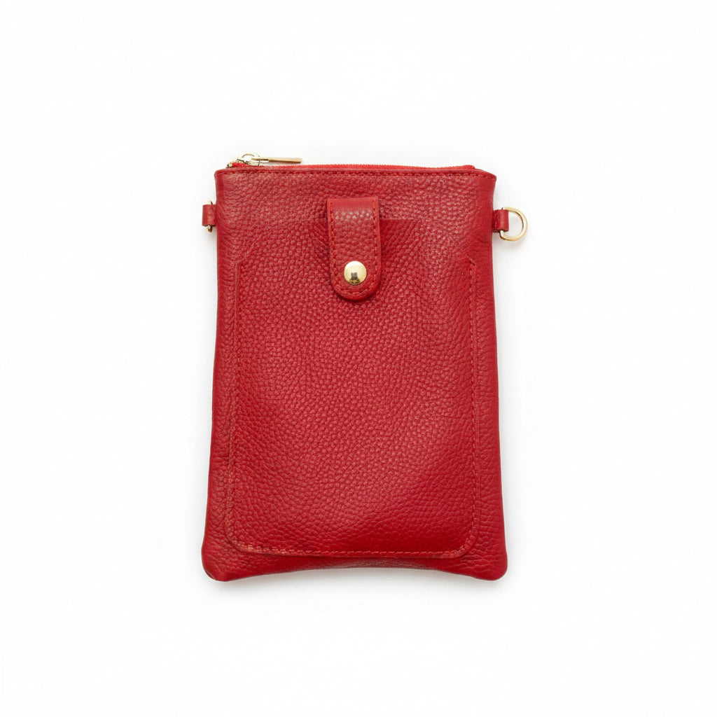 Bolso piel 100% para el móvil liso con bolsillo exterior - Moments by You